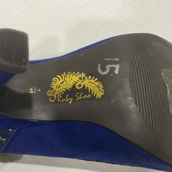 Ruby Shoo Vintage Blue High Heels Size 7/40 PLEASE NOTE like US 8-9 NOT A 7 - Picture 5 of 6